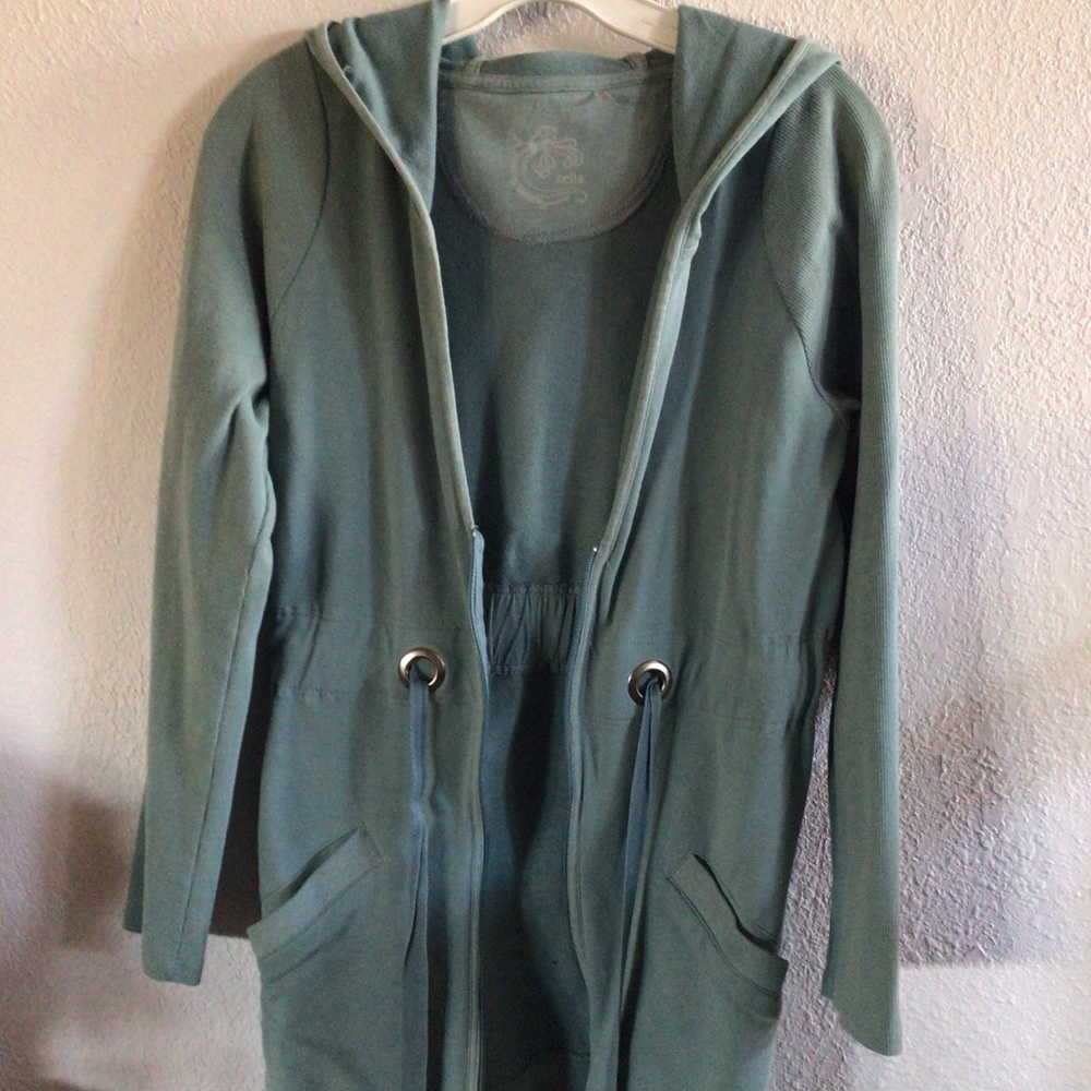 🧜‍♀️Zella cardigan w/draw strings at waist and hoodie